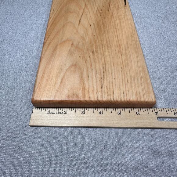 Handcrafted Cutting Board Curved Handle Made from Maple Hardwood Rustic Kitchen - Picture 4 of 5